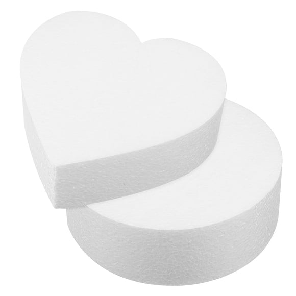 Dummies de espuma para pastel, suministros de decoración de pasteles redondos con forma de corazón, 2 uds.