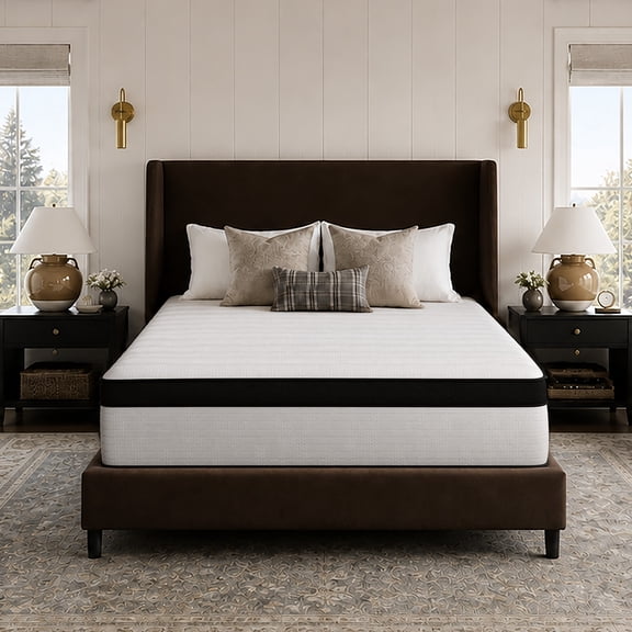 Avenco Whisper 14" Queen Hybrid Mattress in a Box – Gel Memory Foam & Pocket Coils, Medium Firm Support, Pressure Relief, Cooling Comfort