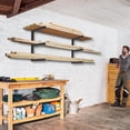 thumbnail image 3 of Level Wood Organizer and Lumber Storage Rack Wall Mount Utility Rack Wood Pipes Rack Heavy Duty Metal Lumber Shelf Holds Up LBS Indoor & Outdoor Use, 3 of 7