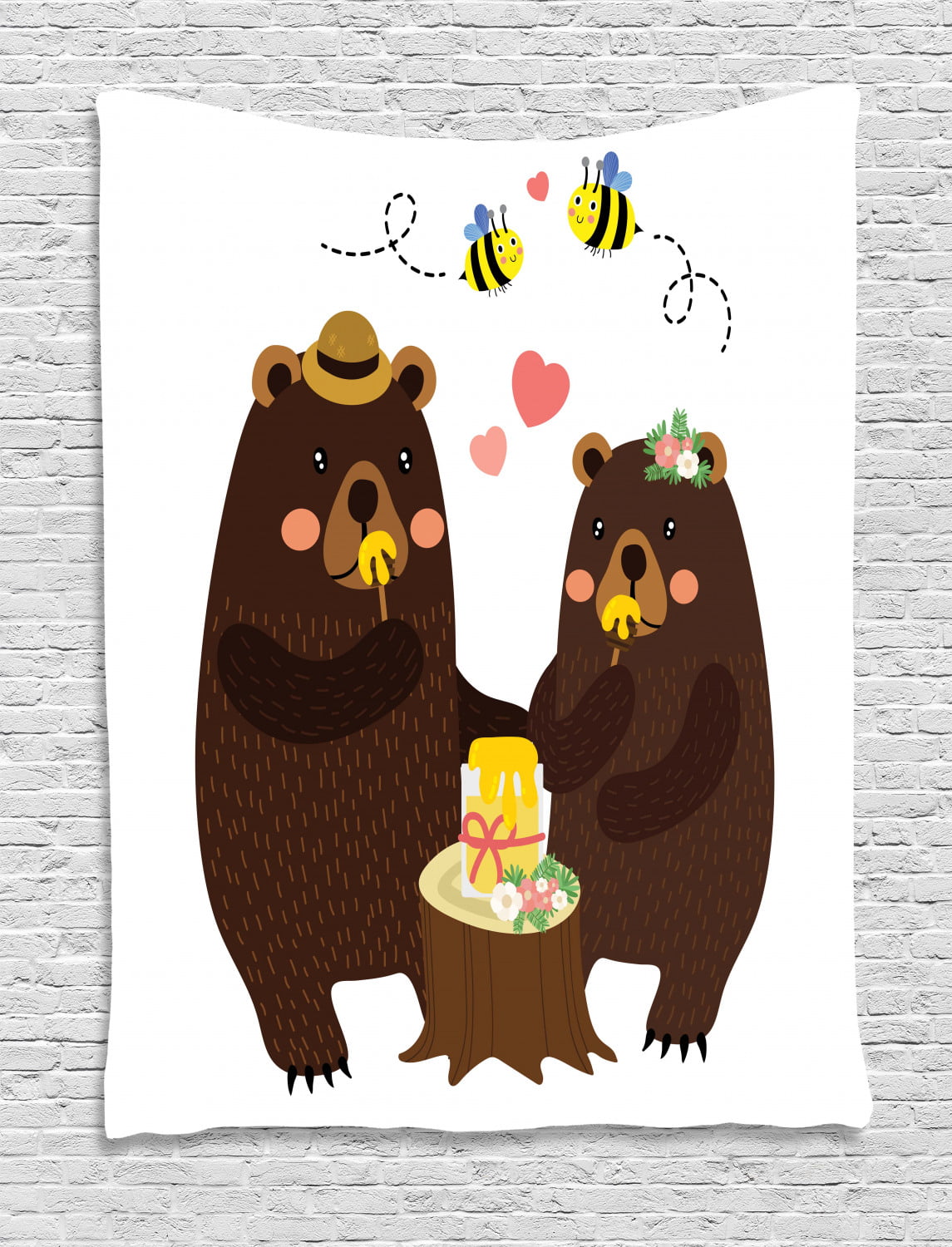 BIRTHDAY Bear Grizzly Colorful Fur Little Bees Birthday Greeting Card NEW