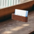 thumbnail image 2 of FOMIYES Wood Business Card Holder for Home Use Coffee Color Stylish Desktop Card Display Large Capacity 3.5 x 4.5 x 2.5 inches, 2 of 8