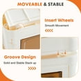 thumbnail image 4 of Stackable Plastic Storage Bins with Lids Foldable Storage Boxes with Doors & Wheels, Portable and Lockable Organizer Boxes for Living Room, 4 of 6