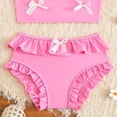 thumbnail image 5 of Zshosam Kids Bikini Girls Swimsuit Bikini Set 2 Piece Bathing Suit Tiered Ruffled Trim Adjustable Straps Girls Swimwear Size 3T 4T,(Pink 3-4 Years), 5 of 6