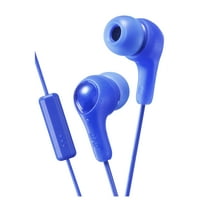 JVC Gumy Plus In Ear Earbuds Headphones with Mic and Remote, Powerful Sound, Comfortable and Secure Fit - HAFX7MAN (Blue)