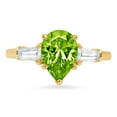 thumbnail image 7 of Three-Stone Engagement Ring for Women - 2.5ct Natural Peridot in 14K Yellow Gold Promise Ring, 7 of 7
