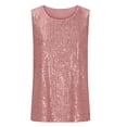 thumbnail image 6 of Sequin Sparkly Tops for Women Y2k Tank Top Summer Trendy Party Sleveless Shirt Night Out Clubwear Pink, XL, 6 of 7