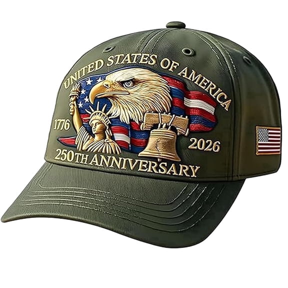 USA 250th Anniversary Hat - Retro Embroidered Baseball Cap, Adjustable Unisex Dad Hat for Men & Women, Patriotic Fourth of July Gift