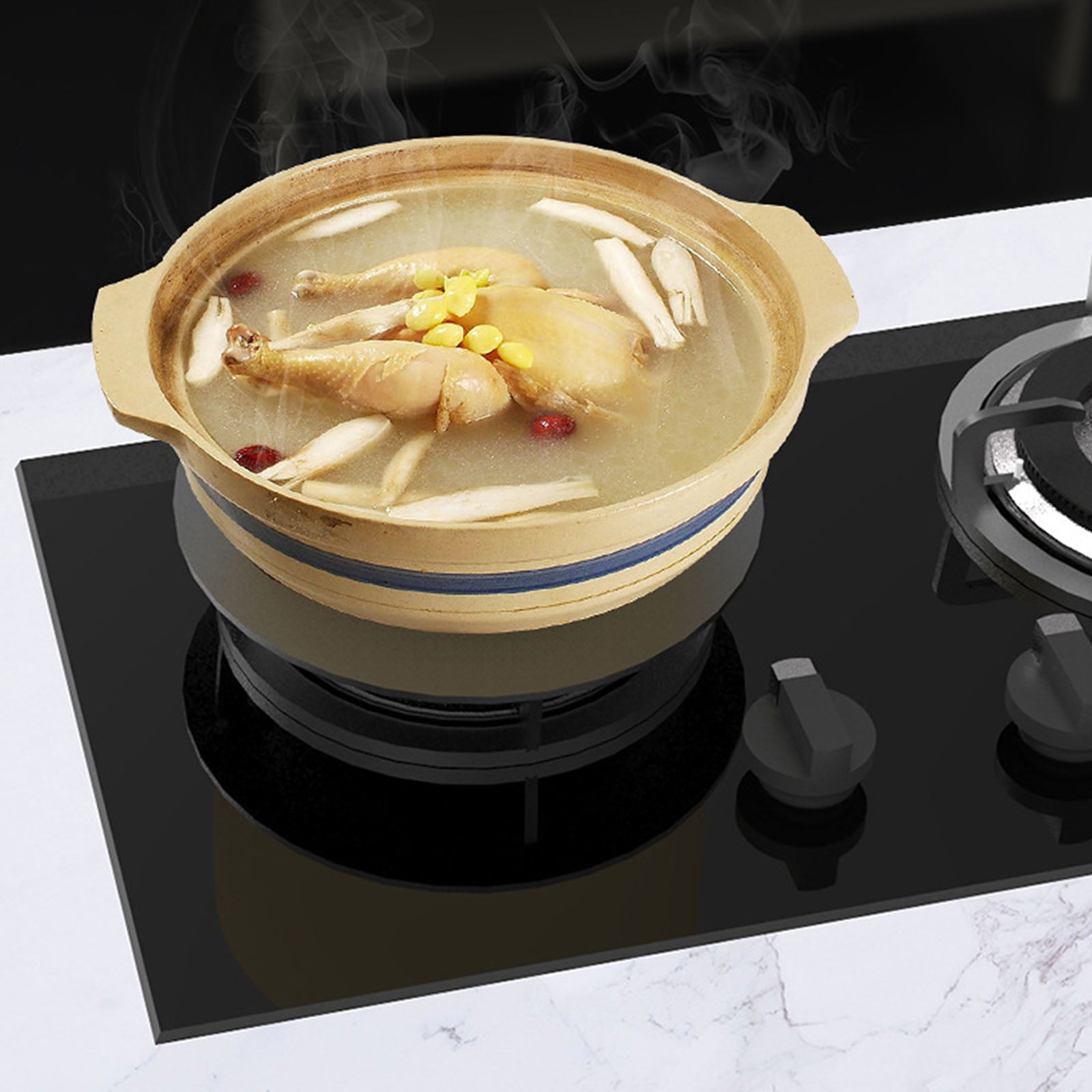 BIBABLYKE Aluminum Heat Diffuser Plate Round Fast Defrosting Tray Cookware Accessory for Gas Stove 6mm Thick 28cm 24cm