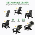 thumbnail image 3 of Syemin Portable Adirondack Chair Plastic  Patio Chair with Cup Holder,  400 LBS Capacity - Black, 3 of 9