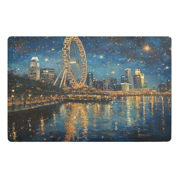 BZSMCE Floor Mats 32x20in Ferris Wheel Creativity Doormats