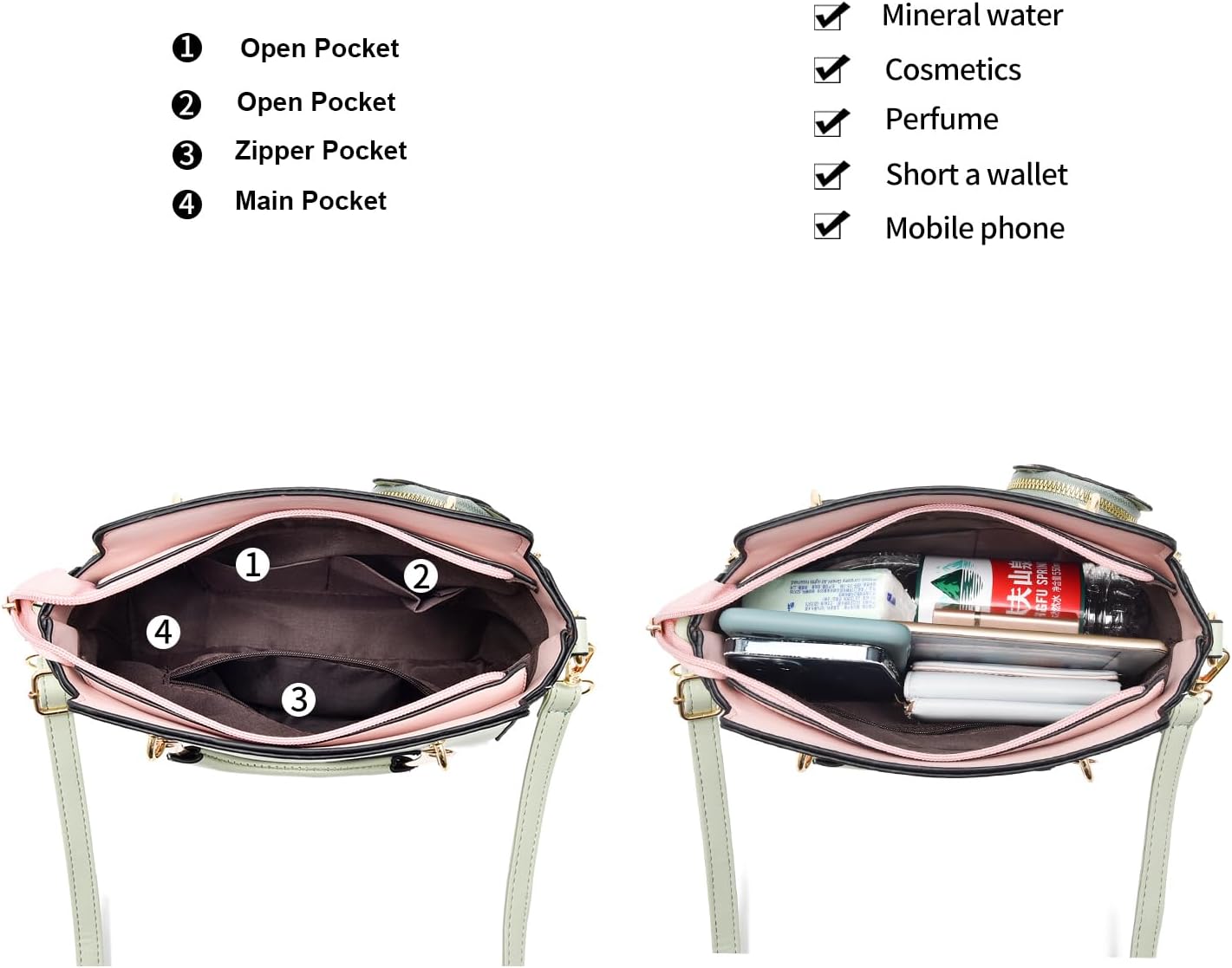 Kwuty Fashion Purses and Handbags for Women Ladies Crossbody Bags Top Handle Satchel Shoulder Bags Small Totes
