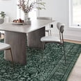 thumbnail image 4 of Area Rugs for Living Room Bedroom, Large Washable Rug, Vintage Floral Boho Non Slip Low Pile Carpet Indoor Dining Room and Kids Room Dark Green 6 * 9 ft, 4 of 9