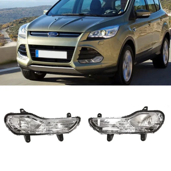 Pair Clear Lens Front Bumper Fog Lights Lamps Fit 2013-2016 Ford Escape Kuga