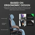 thumbnail image 3 of GTRACING Ergonomic Fabric Reclining Gaming Chair with Footrest and Linkage Armrests, Black, 3 of 11