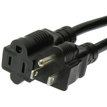 Express Extension - 10 Ft. Outlet Saver Black NEMA 5-15P to 5-15R 16/3 Power Extension Cord Parts Express