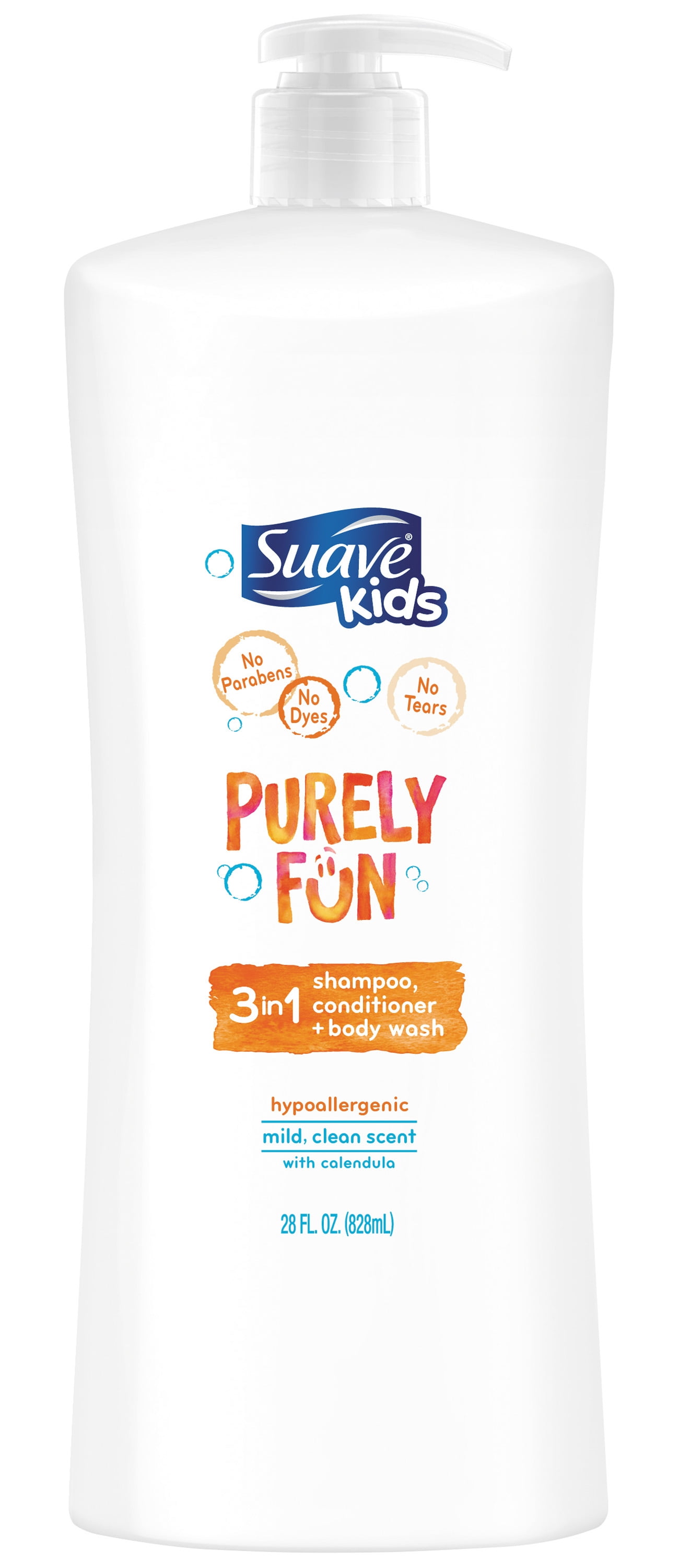 Suave Kids Purely Fun 3in1 Shampoo, Conditioner, Body Wash Paraben