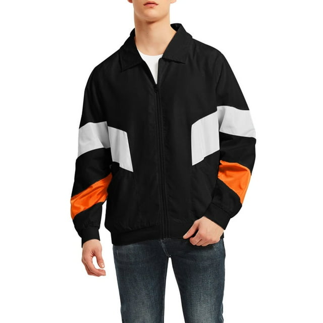 Mens Loose Stitching Hooded Waterproof Breathable Flight Suit Thin Coat Top Blouse