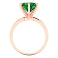thumbnail image 4 of 3.0ct round cut green emerald 18k rose gold Bridal Wedding Engagement Promise Anniversary Ring for Women size 8.75, 4 of 7
