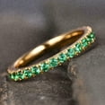thumbnail image 2 of 2Ct Round Cut Green Emerald Wedding Women's Stackable Band Ring 14K Yellow Gold Plated, 2 of 5