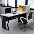 thumbnail image 3 of Free Shipping Standing Office Desk Small Study Minimalist Unusual Computer Desks Organizer Floor Mesa Escritorio Home Furniture My Lux Decor Round, 3 of 14