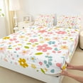 thumbnail image 3 of Castle Fairy Groovy Flowers Twin Sheet Sets 3pcs for Kids Teens,Chic Floral Blossoms Twin Fitted Sheet Microfiber,Spring Garden Breathable Flat Sheet,Lightweight Room Decor, 3 of 7