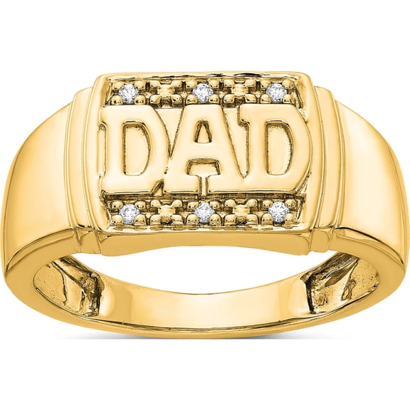 14K Yellow Gold Aa Diamond Men's Ring (Size 10) Made In India rm5847-004-ya