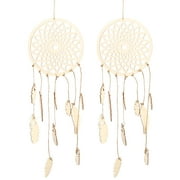 2 Pcs Wooden Dreamcatcher Indian Adult Crafts Projects Kits Women Rings Kids Pattern Child