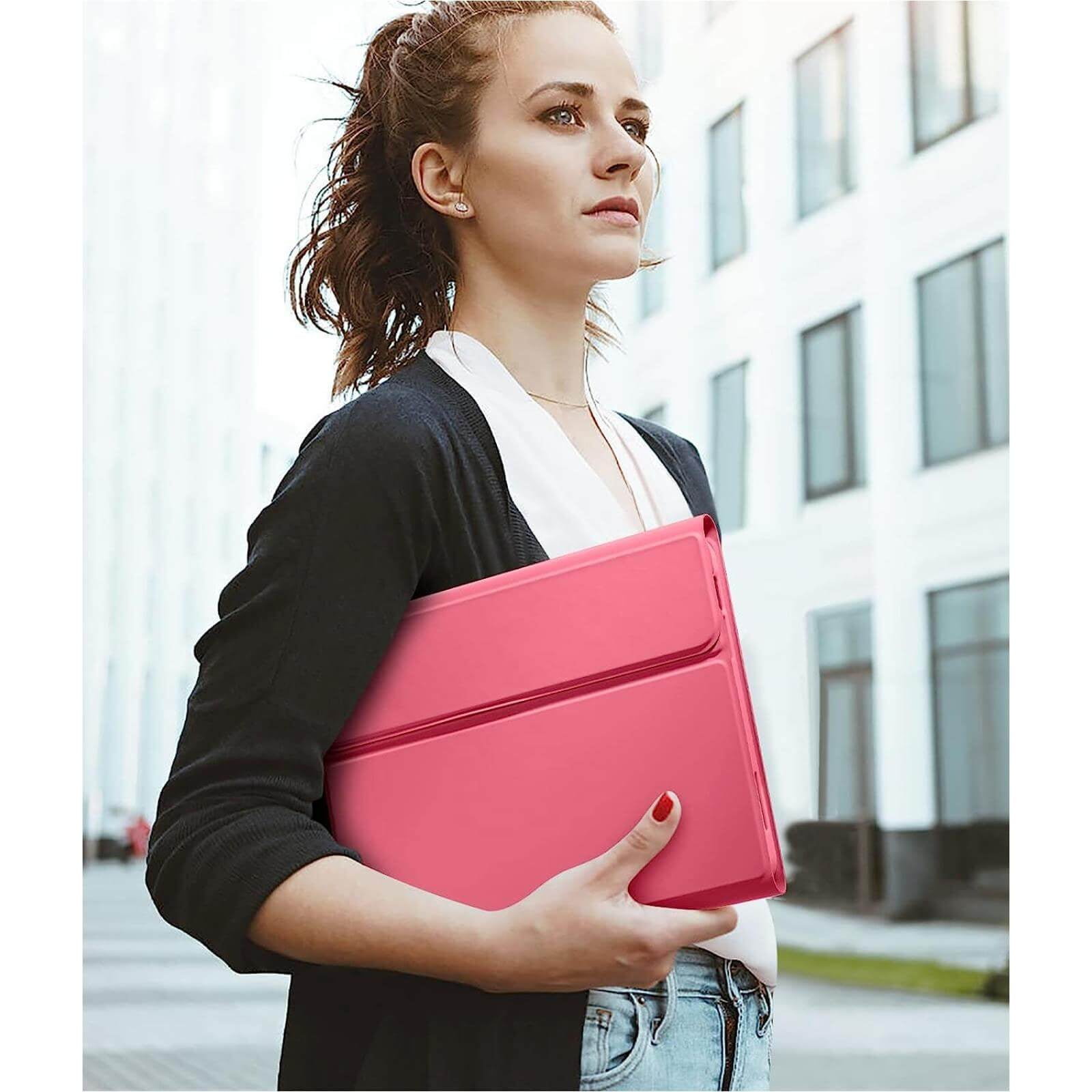 GEAK for iPad A16 11th 10th Generation Case with Keyboard, 7 Colors Backlit Detachable Folio Keyboard Cover with Pencil Holder for iPad 10th Gen 10.9 Inch/11th Gen 11 Inch, Red