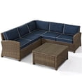thumbnail image 4 of Afuera Living Ensemble Sectionnel Moderne de Patio en Osier 4 Pcs, Brun et Marine, 4 of 10