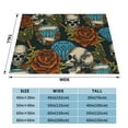 thumbnail image 3 of XMXT Flannel Throw Blanket for Couch, Warm Diamond Skull Rose Print Bed Sofa Decor Blankets for Home Bedroom, 50 x 40 inches, 3 of 8