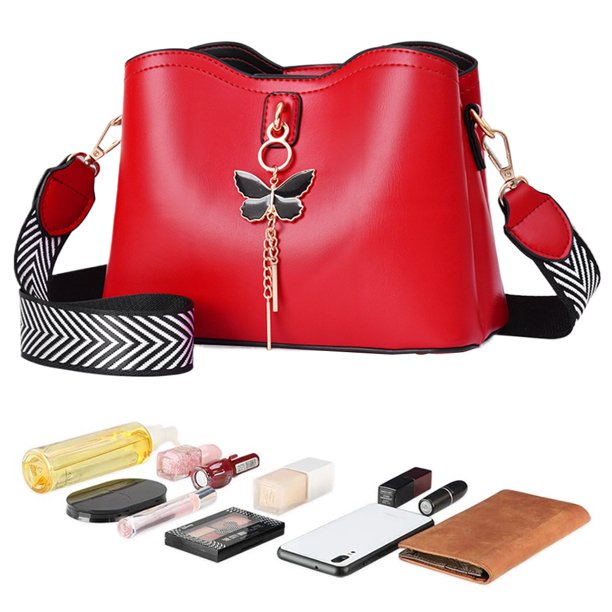 Bolso Mensajero Hombro Borla Mariposa para Mujer Cuero PU