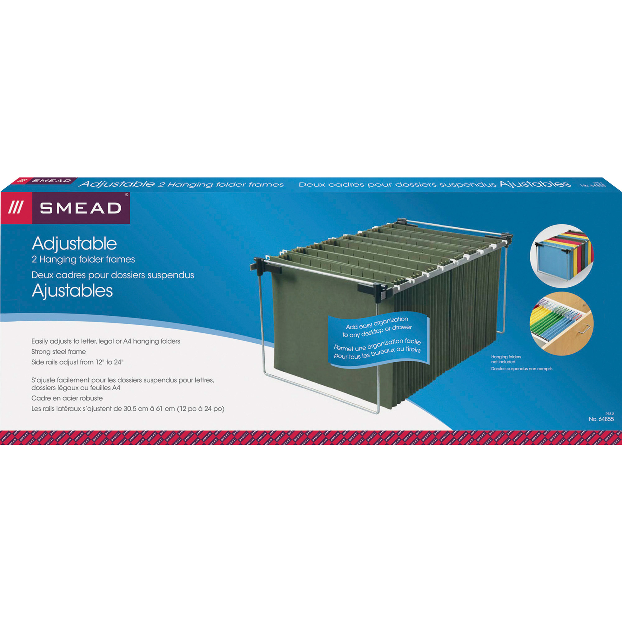 Smead Hanging Adjustable Steel Letter Legal Size File Folder