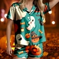 thumbnail image 5 of BILIKEYU Women's Halloween Print Buttoned Waist Pajama Sets, Halloween Pajamas Women, Womens Tops, Halloween Clothes, 5 of 6