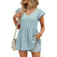 thumbnail image 3 of Kadahis Women's V Neck Sleeveless Ruffle Top Casual Pullover Blouse Shirt, 3 of 5