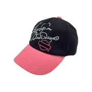 Angle View: Little Girls' Studded Script Baseball Cap, Pink/Black 0130102