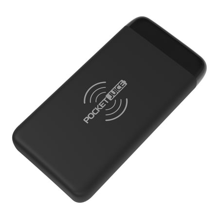 Pocket Juice 8K Qi Wireless Portable Charger - 8,000mAh Battery Power Bank with Dual-USB Ports