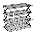 thumbnail image 2 of 2/3/4 Tier Rack – Expand To Bake Collapse To Adjustable Stack Multi Tier BAKEWARE Cool Dozens Of Cookies Cakes Pastries 1s Folds Flat rack shelf, 2 of 8
