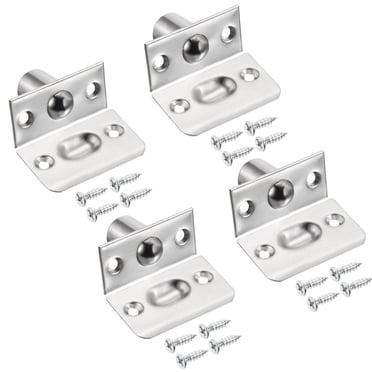 Unique Bargains Steel Closet Door Ball Catch with Strike Cabinet Ball Latch for Interior Doors, Silver 4 Pack