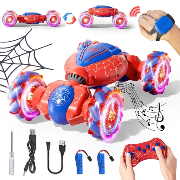 Remote Control Cars, RC Car with Gesture Sensing, 360° Rotating 4WD with Light & Music, 2.4Ghz Hand Controlled Car, Toy Car Gifts for Boys Age 8 12