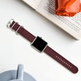 thumbnail image 6 of WFEAGL Apple Watch Band Genuine Leather iWatch Replacement Strap 42mm 44mm Wine Red/Silver, 6 of 8