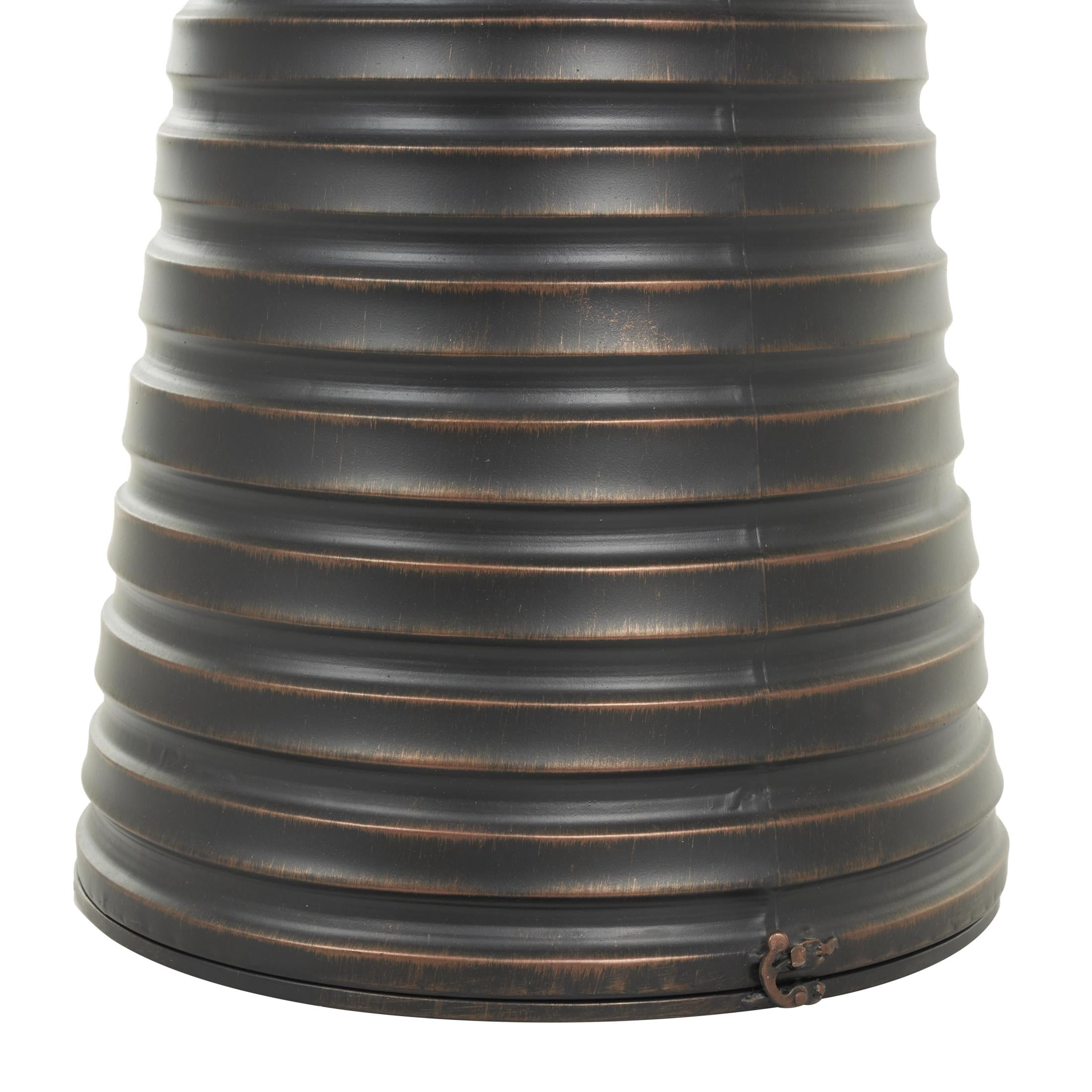 DecMode 56", 44", 34"H Ribbed Tall Cone Floor Bronze Metal Vase with Horizontal Grooves, Set of 3