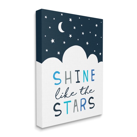 Stupell Industries Shine Like the Stars Phrase Night Sky Clouds,36 x 48,Designed by Elizabeth Tyndall