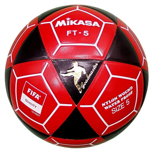Pelota de Fútbol Mikasa FT5 Negro Rojo Talla 5