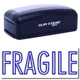 thumbnail image 1 of Large Pre-Inked Fragile Stamp, Slim 1854, Ultra Slim Design, Impression Size 1-13/16" by 2-1/2", Up to 25,000 Impressions - Blue Ink, 1 of 10