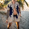 thumbnail image 1 of Conjuntos de hombre 2022, camisa informal de manga corta con solapa de retales estampada, pantalones cortos de playa, ropa de calle de verano, trajes hawaianos para vacaciones, S-3XL para hombre Tan Jianjun unisex, 1 of 2