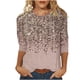 thumbnail image 2 of EQWLJWE - Blusa de lentejuelas brillantes para mujer, talla grande, manga 3/4, cuello redondo, brillante, personalizada, para salir de noche o cóctel (S-5XL), 2 of 5