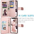 thumbnail image 6 of Wallet Cases For Apple iPhone Xs Max / XR / Xs / X / 10 / X Edition, Njjex [Wrist Strap] PU Leather Wallet Flip Protective Case Credit Card Holder Detachable Magnetic Case & KickStand -Rose Gold, 6 of 6