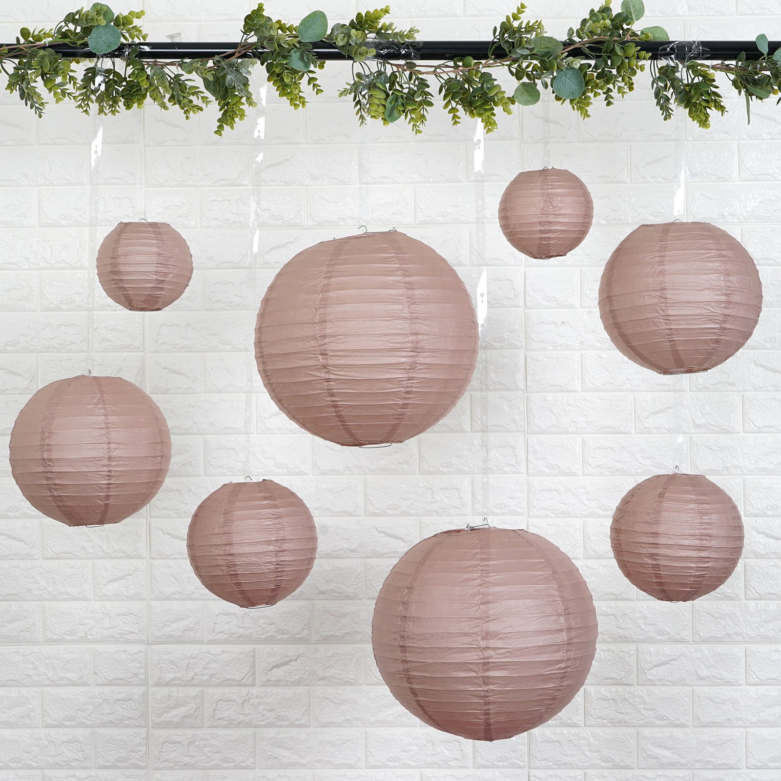 Efavormart Set of 8 Chinese Lanterns Hanging Paper Lanterns With Metal Frame 6"/8"/10"/14