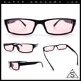 thumbnail image 2 of SA106 Mens Hippie Pimp Color Lens Narrow Rectangular Black Frame Sunglasses Pink, 2 of 7