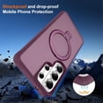 thumbnail image 6 of For Samsung Galaxy S26 Ultra 5G Case (Compatible With MagSafe)  With Invisible Magnetic Metal Kickstand O-Ring Holder Military-Grade Shockproof Phone Case,Wine red,For Galaxy S26 Ultra 5G, 6 of 9